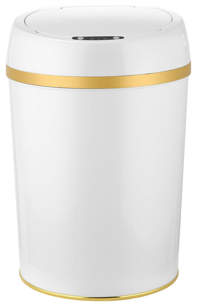 9-Liter / 2.3-Gallon Trash Can With Sensor Lid, White
