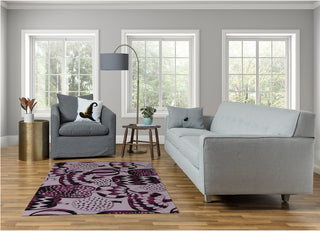 Pumpkins Galore Fall Design Chenille Area Rug, Purple, 4'x6'