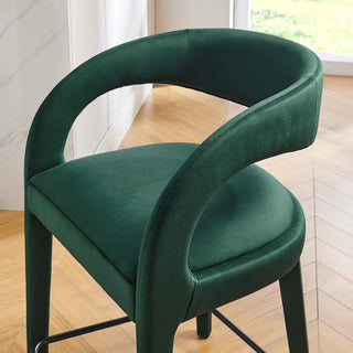 Howkin Counter Stool Performance Velvet, Set of 2, Green