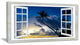 "Window To Beach With Coconut Palms" Landscape Art Wall Art, 32"x16"
