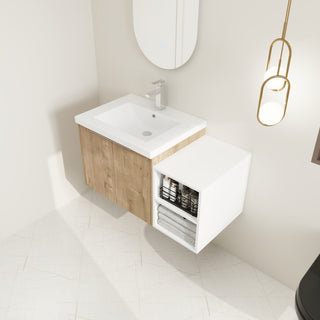 BNK Wall-Mounted Bathroom Cabinet Set with Soft-Close Doors, Imitative Oak, 36inch