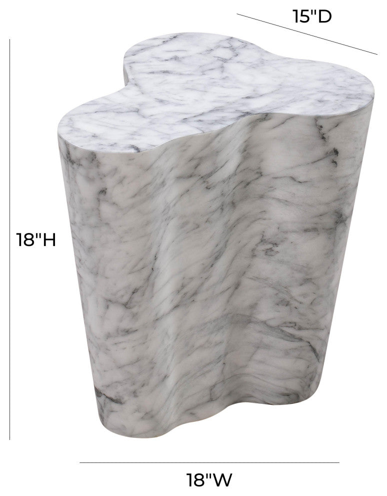 Slab Marble Short Side Table