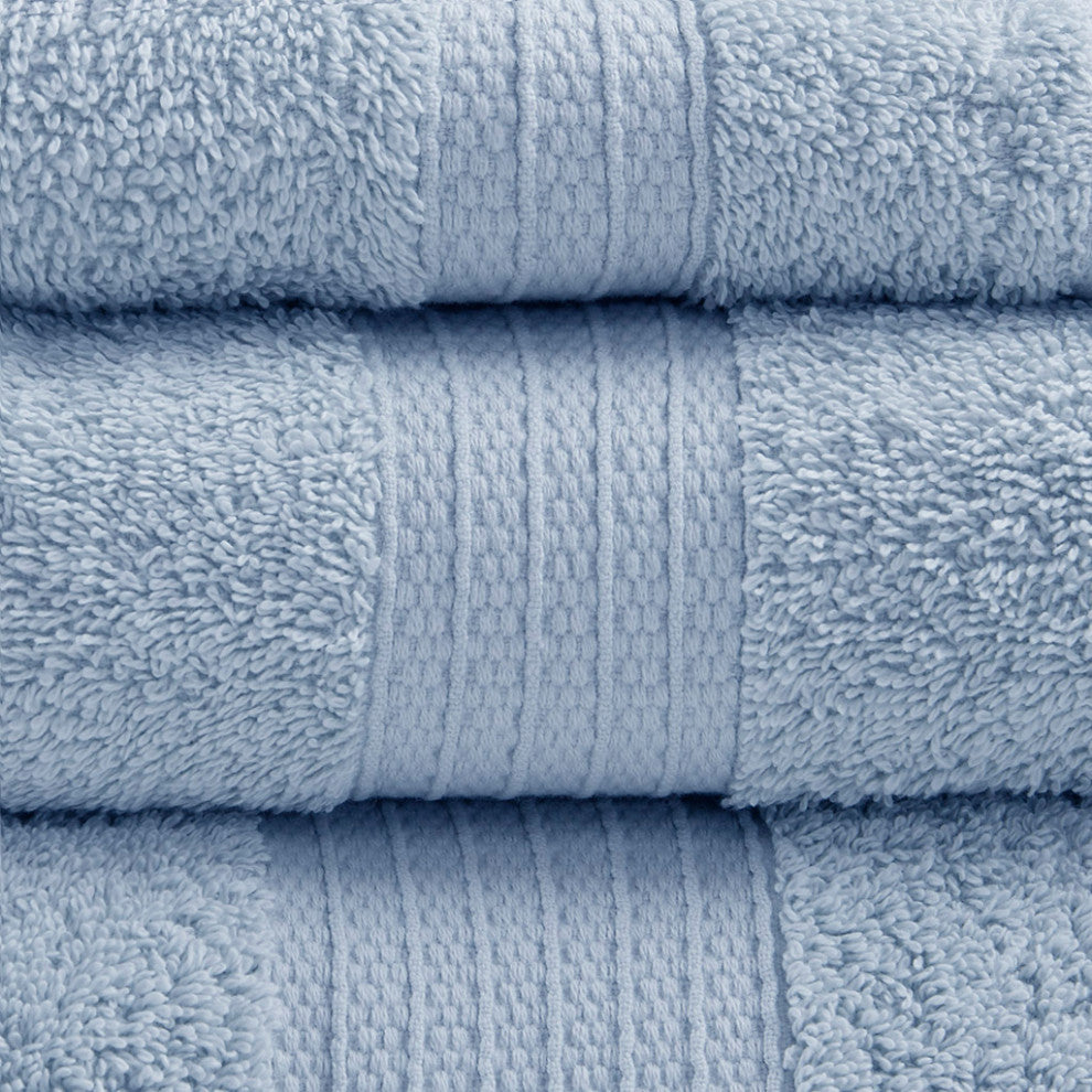 Madison Park Organic 6 Piece Organic Cotton Towel Set, Blue