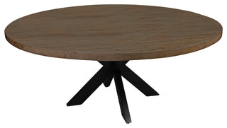 Redondo 72" Round Dining Table With Mango Wood Top and Iron Legs