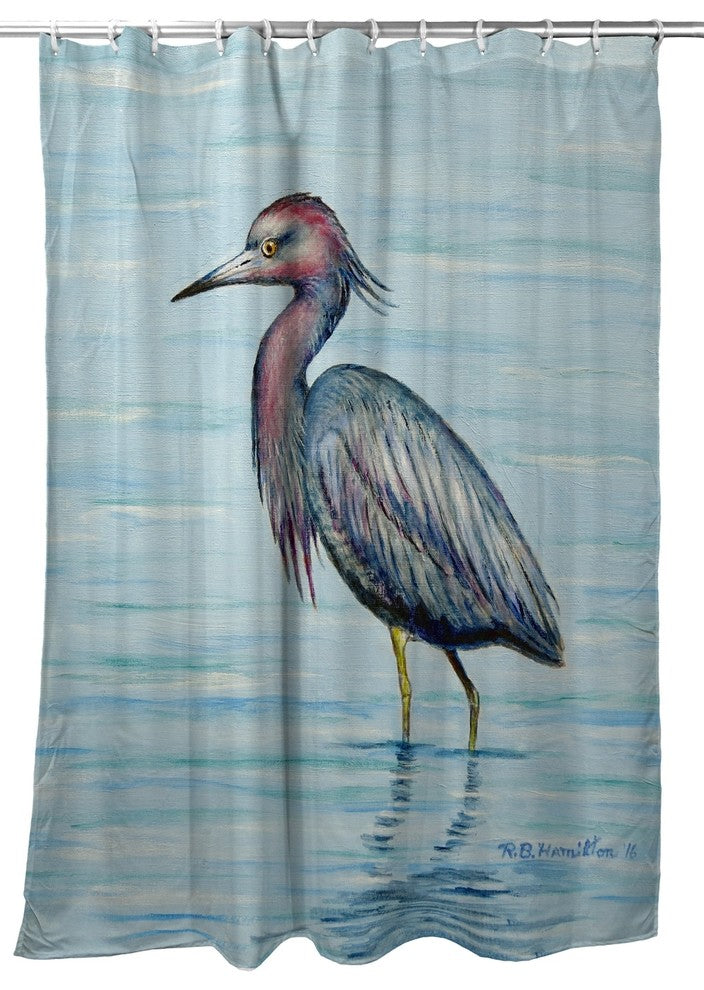 Betsy Drake Little Blue Heron Shower Curtain
