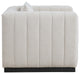 Lucia Beige Linen Textured Fabric Chair, Beige, Chair