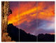 Climber on Sunset Background, Landscape Triptych Canvas Art, 36x28, 3 Panels