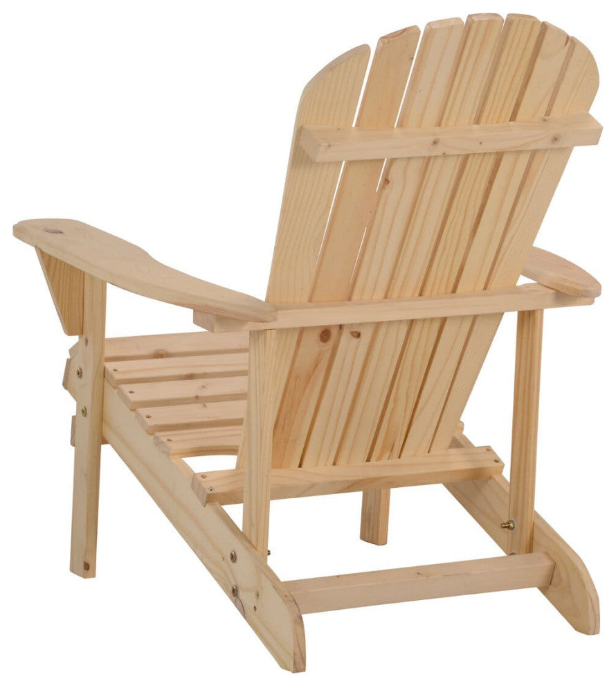 Earth Collection Adirondack Chair With phone and cup holder, Natural, Two Adiron