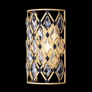 Windsor 1-Lt Crystal Sconce - French Gold/Matte Black