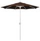 7.5' Matted White Push-Button Tilt Crank Aluminum Umbrella, Mocha Pacifica