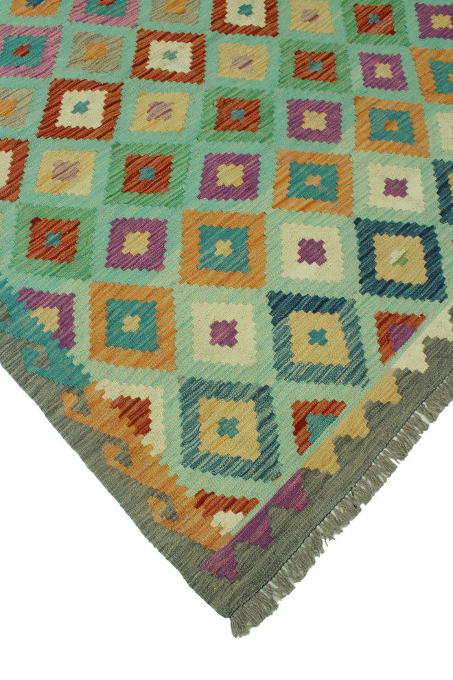 Sangat Kilim Ellianna Light green/Rust Rug, 7'11x11'0