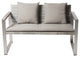 Benzara BM172110 Aluminum Upholstered Cushioned Sofa with Rattan, Gray & Taupe