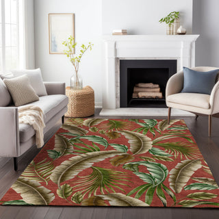 Addison Premium Washable Mayfield AMF196 Red 9' x 12' Rug