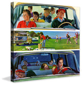 "Before, During and After Picnic" Print on Canvas by John Falter