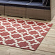 Area Rug Floor Carpet, Indoor Outdoor, Moroccan, Rectangular, 9x12, Red Beige