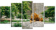 Big Lion Lying On Stones in Zoo, Landscape Canvas Art Print, 60"x32", 5 Panels