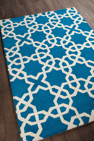 Davin Contemporary Area Rug, Blue and White, 7'x10'