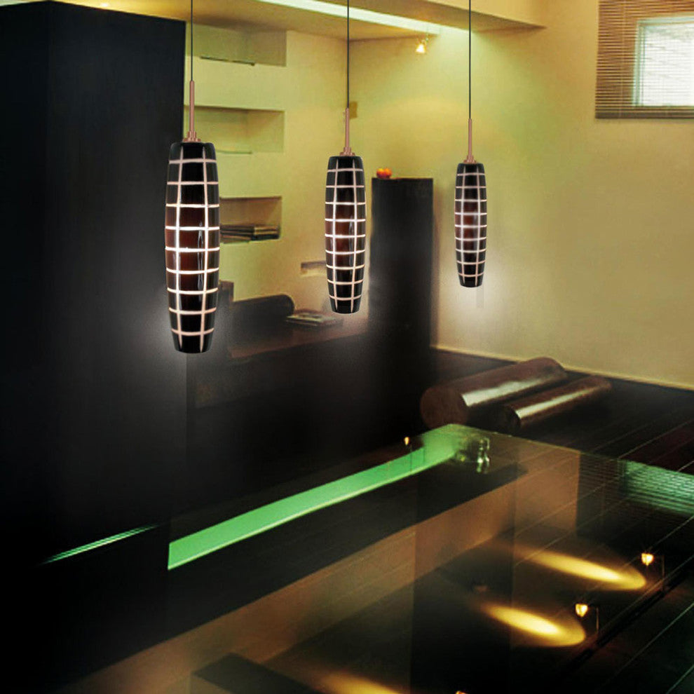Light Low Voltage Pendant And Canopy Kit, Dense Circles Bronze, Grooves Bronze