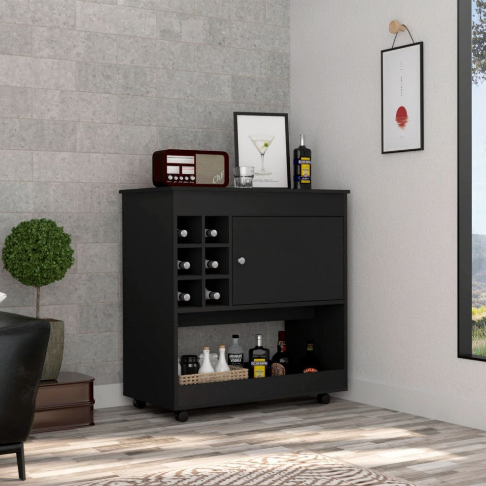 Lotus Bar Cart, Black