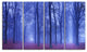Two Paths in Foggy Blue Forest, Landscape Canvas Art Print, 48"x28", 4 Panels