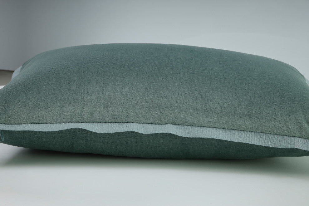 Velvet Flange Ice Blue Rectangular Throw Pillow