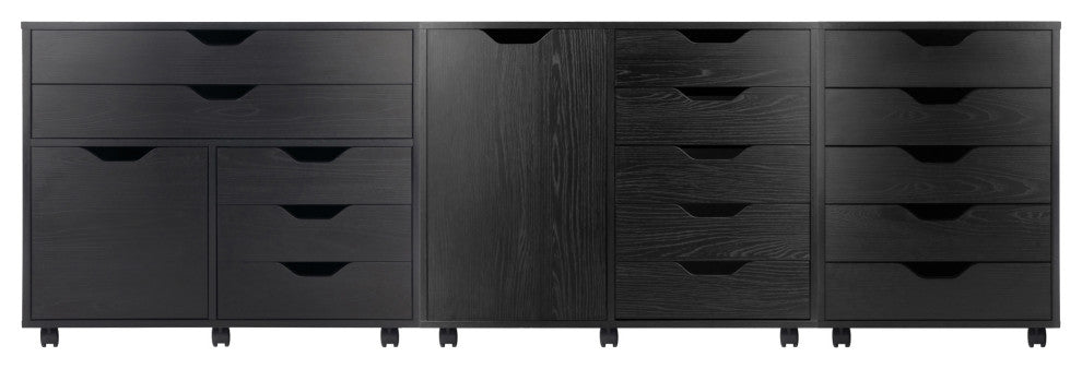 Halifax 3-Pc Storage Cabinet Set, Black
