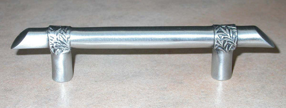 Bar With Leaf Motif Pull, Satin