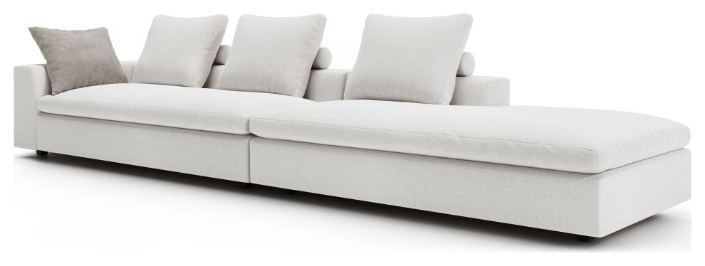 Lucerne Modular Chaise, Ashen Fabric, Ashen Fabric, Set08b-2pc