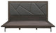 Marquis King Size Platform Bed Frame in Oak Wood with Faux Leather Headboard...
