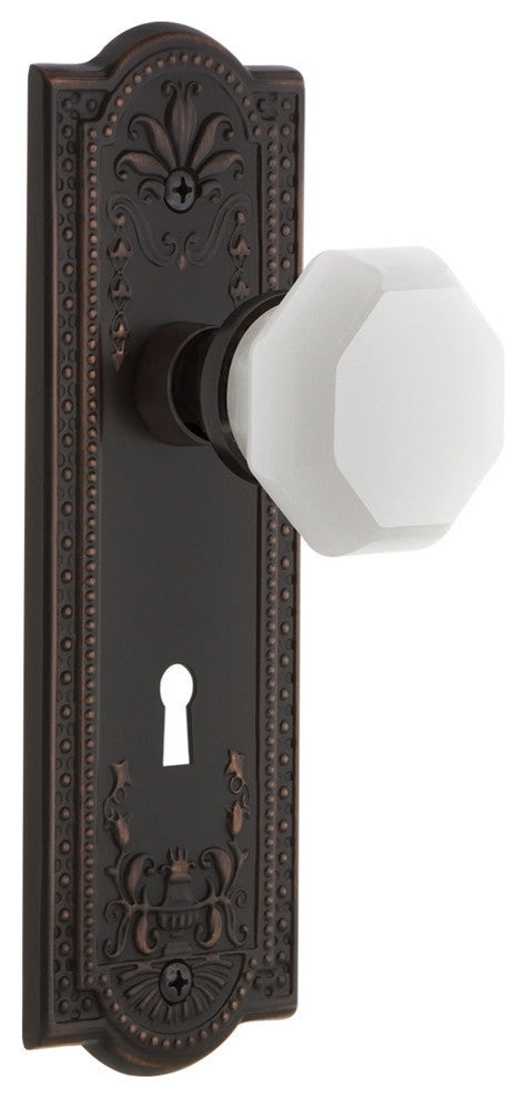 Meadows Plate with Keyhole Double Dummy Waldorf White Milk Glass Knob
