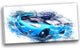 "Sky Blue and Black Sports Car" Canvas Painting