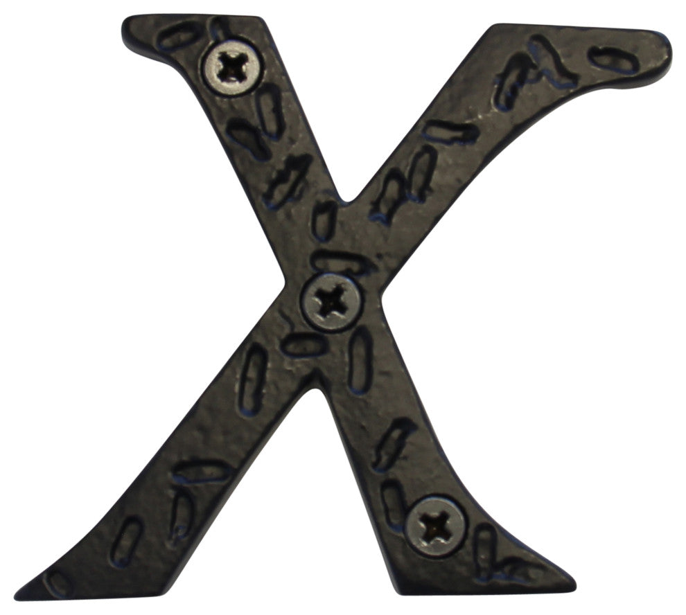 RCH Hardware Iron Rustic Country House Letter, 3", Black, X