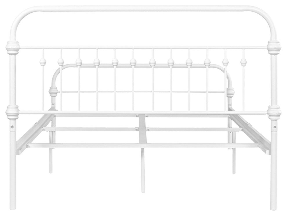 Twin/Full/Queen Wood Frame Platform Bed with Center Support Legs, White, Full
