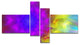 Purple Fractal Petals Dandelion, Floral Canvas Art Print, 60"x32", 4 panels