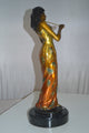 Girl Playing the violin Bronze Statue -  Size: 10"L x 7"W x 19"H.