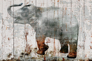 "Gray Elephant" Painting Print on Wrapped Canvas, 30"x20"