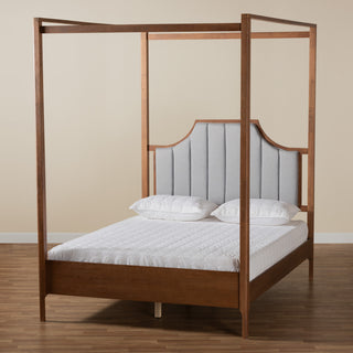 Baxton Studio Dakota Classic and TraditionalWood Queen Size Platform Canopy Bed