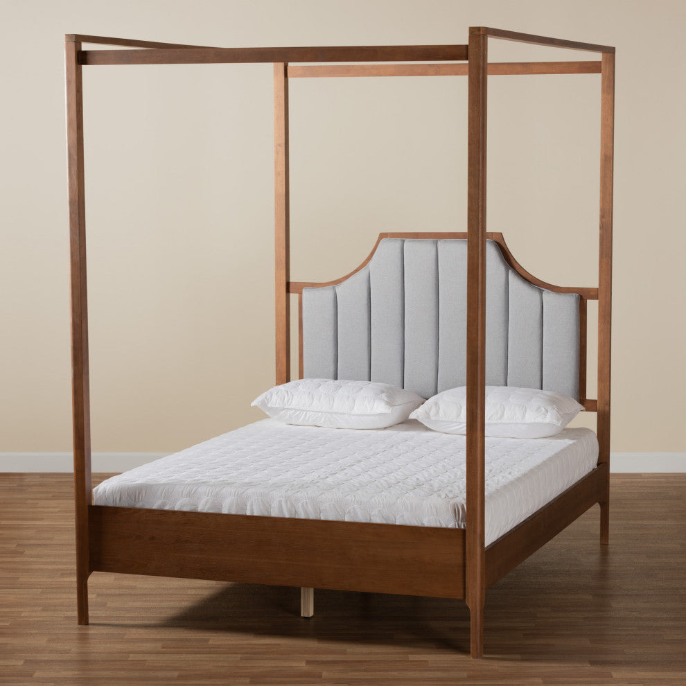 Baxton Studio Dakota Classic and TraditionalWood Queen Size Platform Canopy Bed