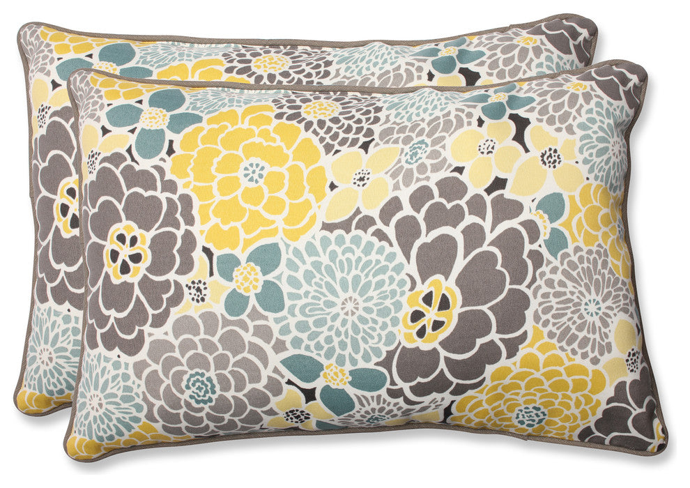 Full Bloom Oversized Rectangular Throw Pillow, Set of 2