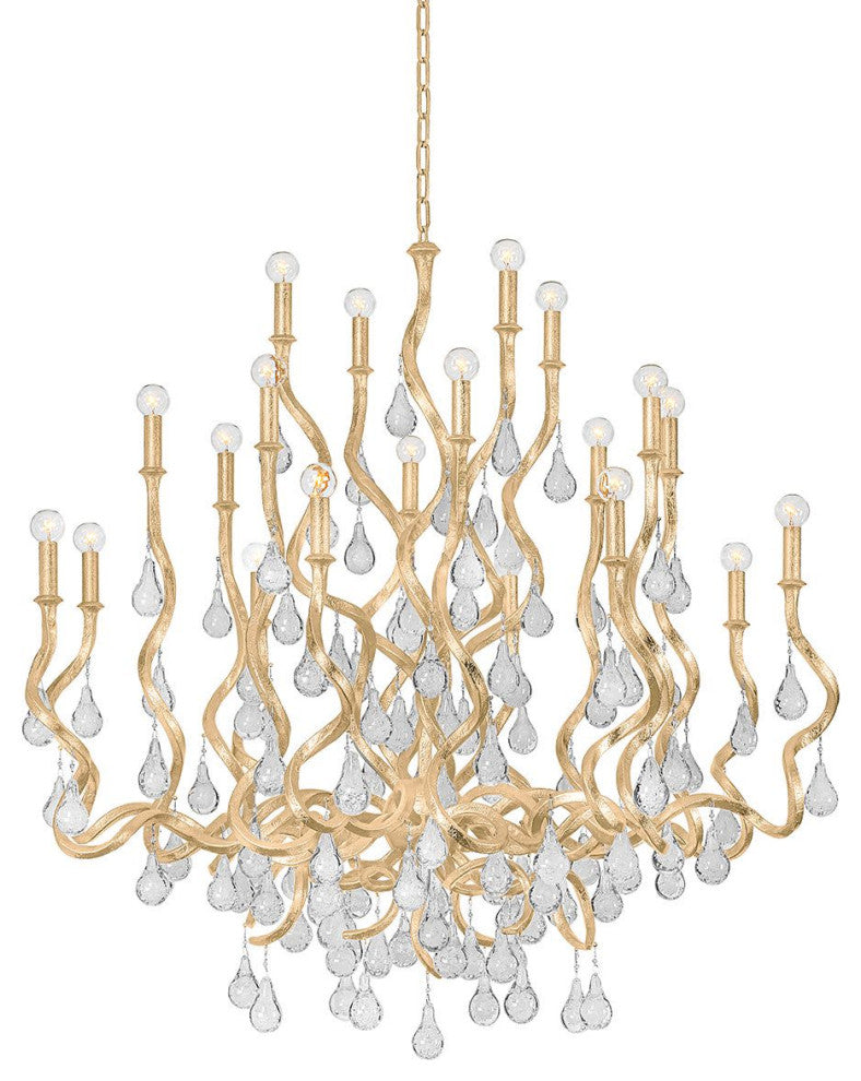 Corbett Lighting 414-48 Aveline 20 Light 48"W Crystal Candle - Gold Leaf