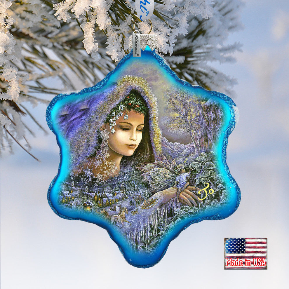 Winter Goddess Glass Ornament