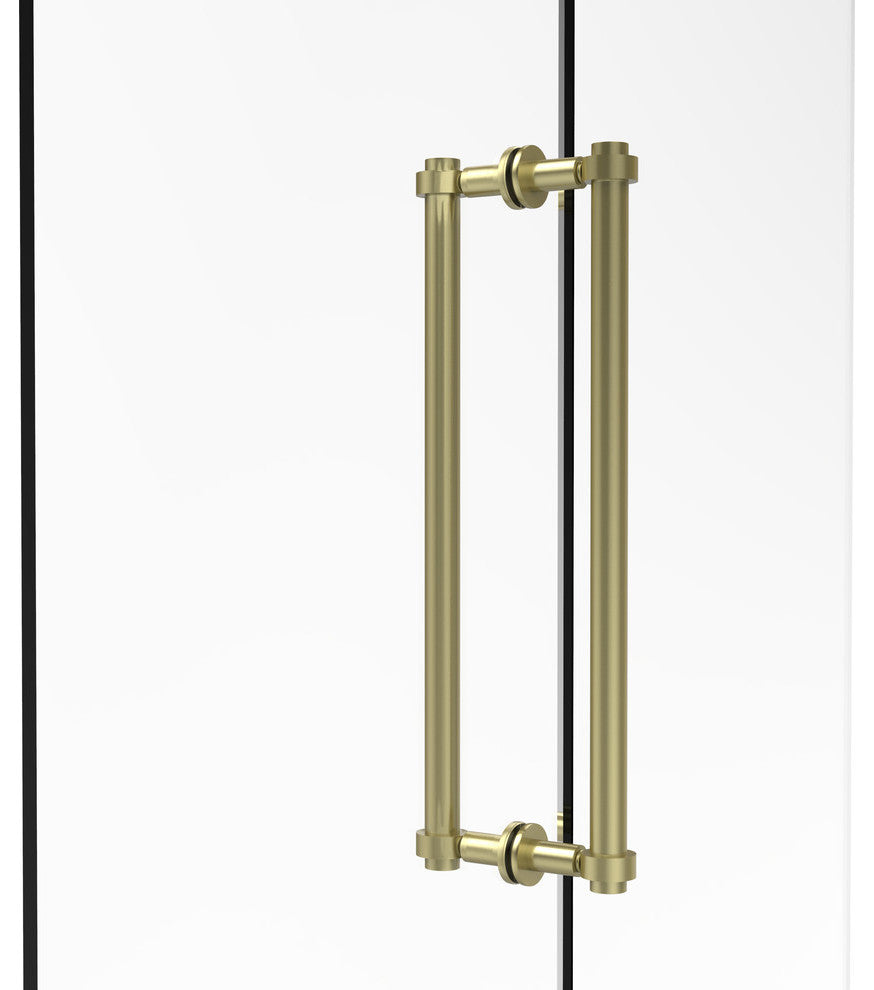 Contemporary 18" Back to Back Shower Door Pull, Satin Brass