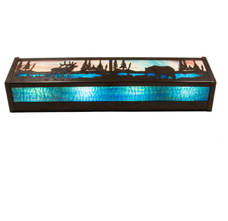 24 Wide Elk & Black Bear Vanity Light