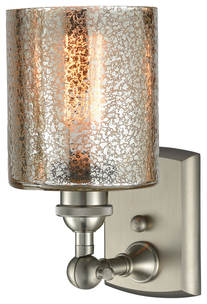Cobbleskill 1-Light Sconce, Mercury Glass, Satin Brush Nickel