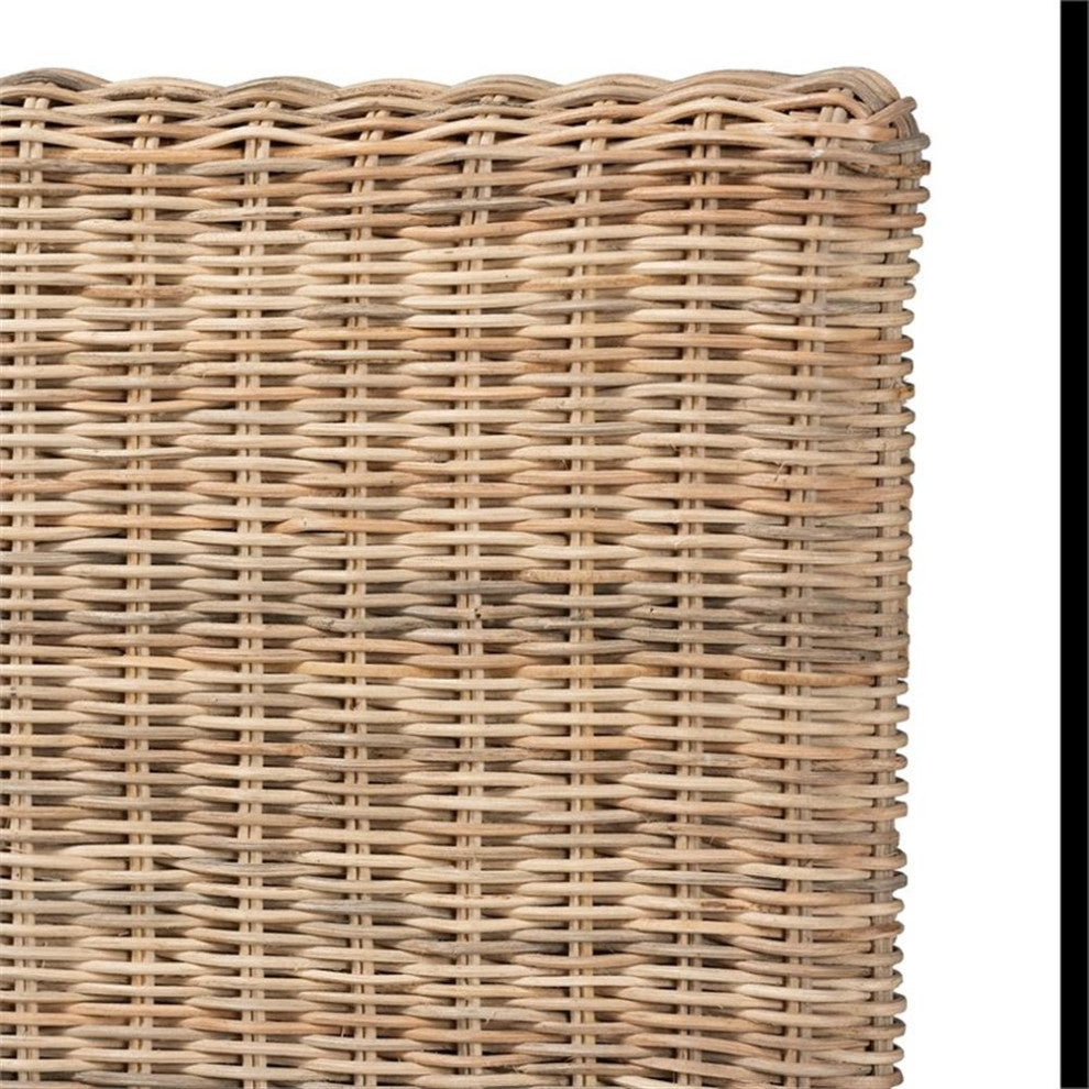 Cantara Modern Bohemian Natural Rattan Queen Size Standalone Headboard