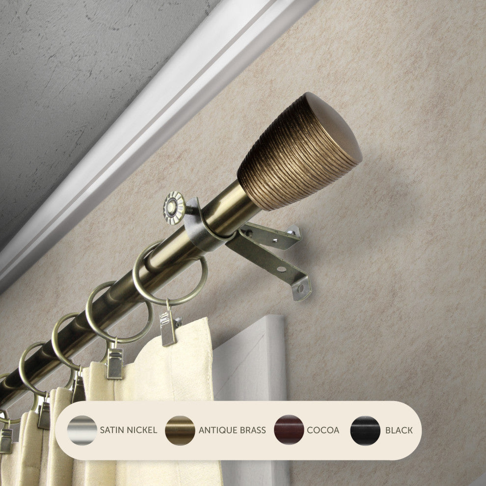 Anya 13/16" Curtain Rod, Antique Brass, 66-120"
