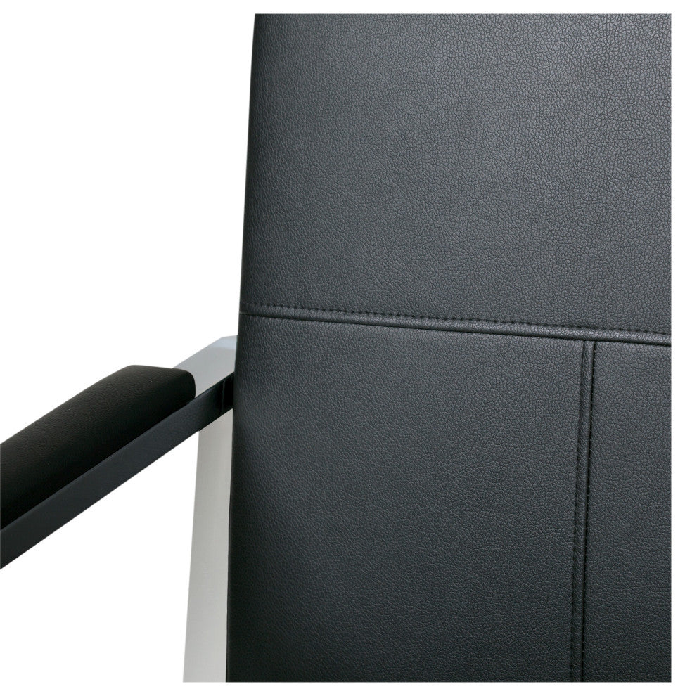 Atlas Bonded Leather Lounge Chair, Black