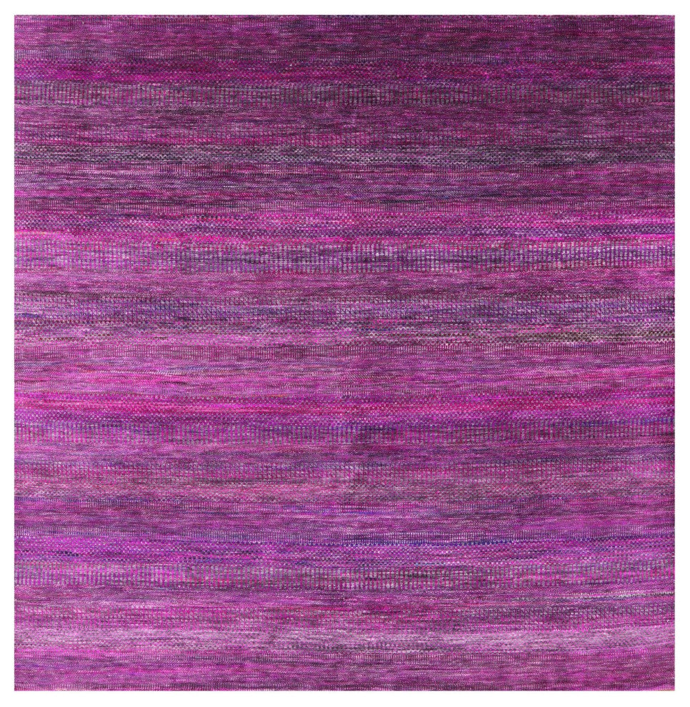 8' Square Super Savannah Gabbeh Hand Knotted Wool and Silk Rug Q6091