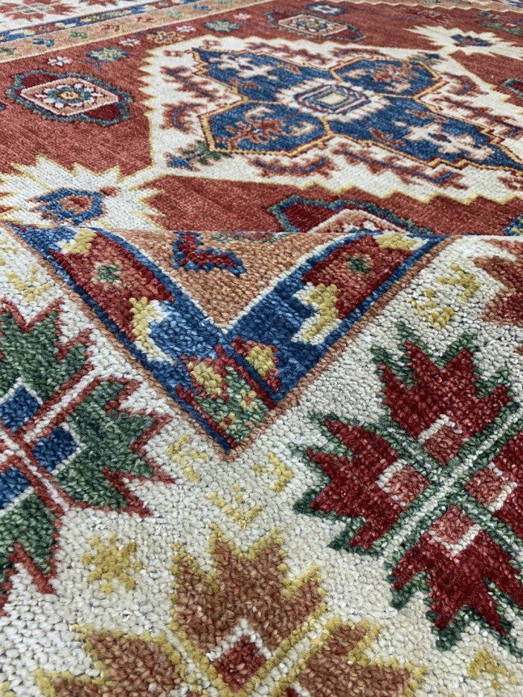 Rust / Beige Traditional Classic Serapi Area Rug