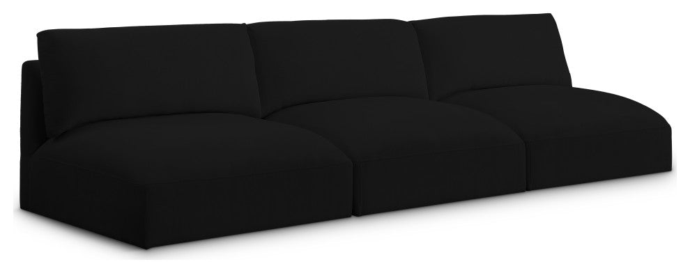 Ease Fabric Upholstered Modular Sofa, Black